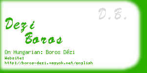 dezi boros business card